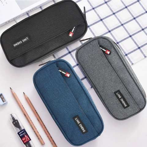 Large Capacity Pencil Case Oxford Cloth Double Layer Stationery Organizer Portable Storage Bag School Office Student