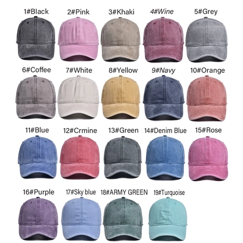 Casquette De Baseball En Coton Lavé Vintage Délavé Couleur Unie Réglable Chapeau Soleil Pour Hommes Et Femmes