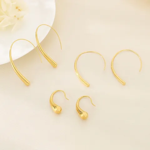 Minimalistische Tropfenohrringe Aus Edelstahl Lange Geschwungene Tropfenhaken Polierter Geometrischer Schmuck Für Frauen