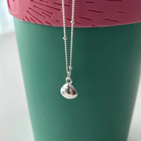 Collana In Argento Sterling 925 Con Pendente A Goccia D'acqua Lucido Minimalista Gioielli Eleganti Per Donna