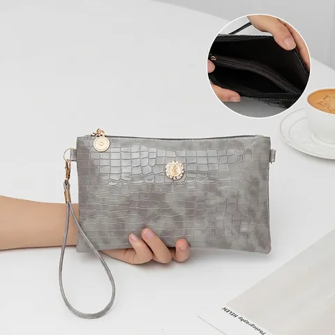 Portafogli Da Donna In Pelle Pu Coccodrillo Con Cerniera