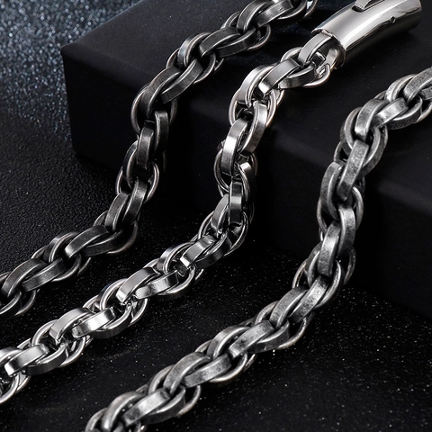 Pulsera De Cadena Trenzada Para Hombre Acero Inoxidable Estilo Punk Vintage Joyería Minimalista Con Cierre Cilíndrico