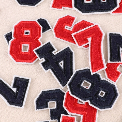 Embroidered Varsity Letter Number Patches Iron On Sew On Chenille Alphabet Patch For DIY Clothing Jackets Bags