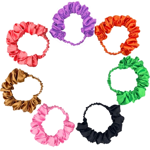 Elegant Pleated Satin Headband Solid Color Wide Elastic Hairband For Women And Girls Ruched Hair Accessories