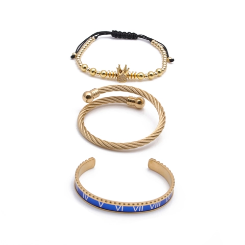 Römische Ziffern Armreif Und Kronen Charm Geflochtenes Armband Edelstahl Kupfer Zirkonia Hip Hop Luxus Schmuck