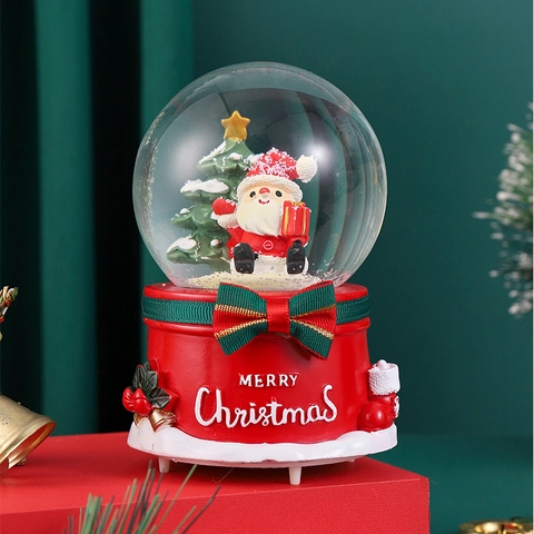 Carillon A Sfera Di Neve Resina Vetro Cristallo Con Luce Led E Musica Ornamento Da Scrivania Per Decorazione Della Casa