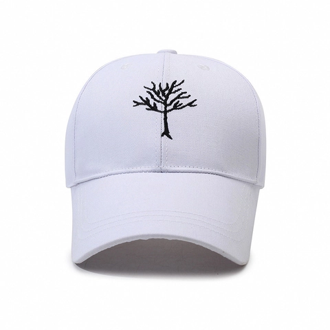 Baseball Cap With Tree Embroidery Adjustable Polyester Sun Protection Outdoor Streetwear Hat For Men Women