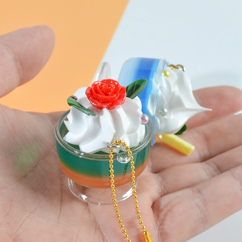 Llavero De Copa De Helado Simulado Modelo De Postre De Plástico Colgante De Bolsa Lindo Juguete Decorativo Miniatura