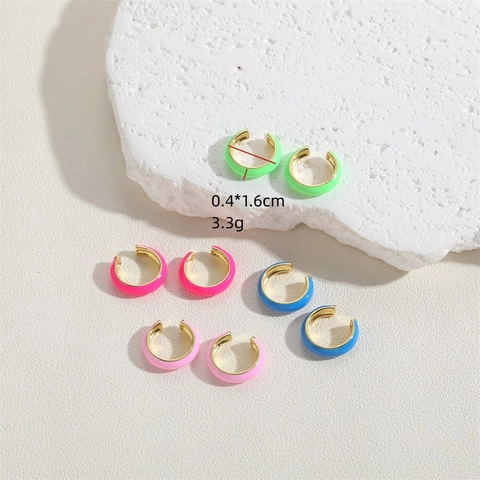 Ear Cuffs A Forma Di C In Smalto Colorato Gioielli Minimalisti In Rame Placcato Oro Senza Buco Per Donna Clip Per Orecchie