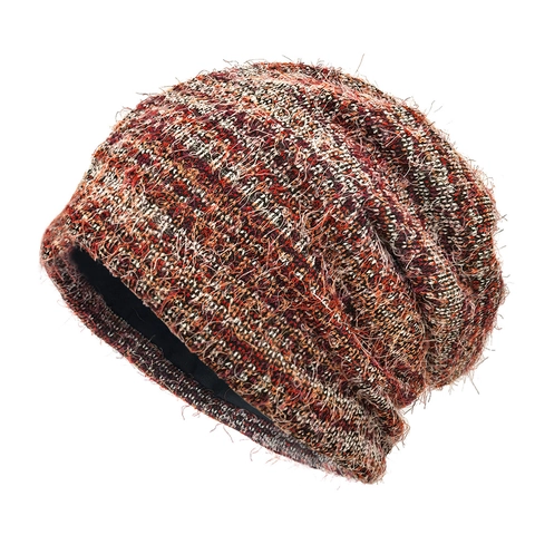 Gorro Beanie Caido De Punto Felpa Tipo Mohair Calido Cortavientos Color Mixto Estilo Vintage Para Mujeres Hombres