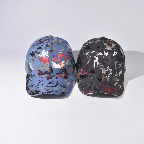 Casquette De Baseball Camouflage Texture Métallique Coton Réglable Streetwear Protection Solaire Extérieur Unisexe Chapeau