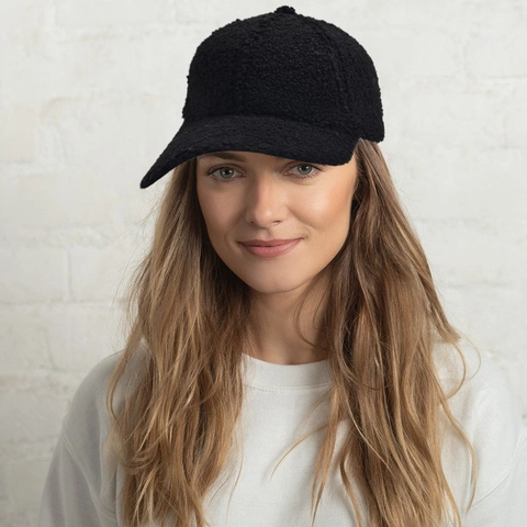 Solid Color Fleece Acrylic Baseball Cap For Women Winter Warm Windproof Outdoor Casual Adjustable Curved Brim Snapback Hat