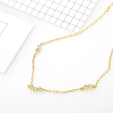 Collier Pendentif en Zirconia Cuivre Plaqué Or 18K Minimaliste Pour Femmes Bijoux Élégants Géométriques Ronds À La Mode