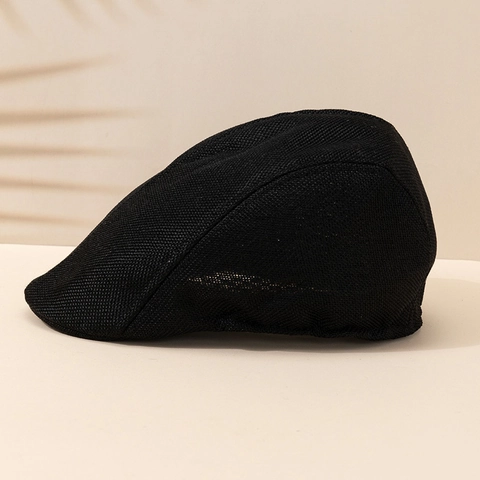 Casquette Plate Style Britannique Rétro Maille Respirante Protection Solaire Chapeau Ivy Léger Pour Hommes Femmes