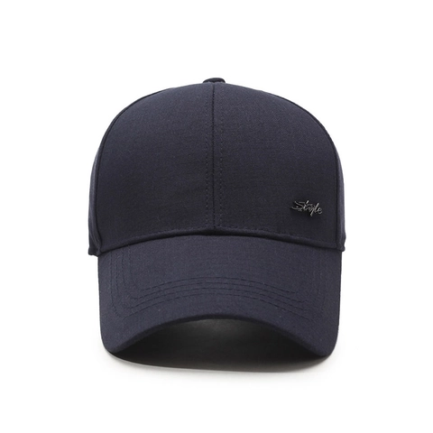 Herren Baseballkappe Baumwolle Polyester Verlängerter Schirm Sonnenschutz Verstellbar Style Metallemblem Outdoor Hut