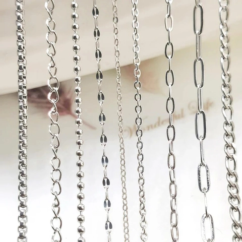 Stainless Steel DIY Jewelry Making Chain Findings Gold Plated Paperclip Figaro Style Minimalist Craft Accessories