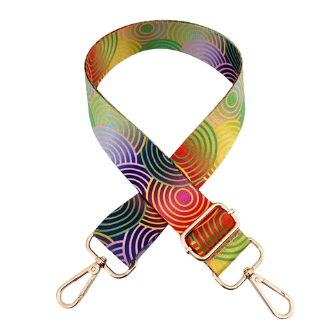 Bandoulière Large Réglable Arc-en-ciel Remplacement pour Sacs à Main et Bandoulière Style Ethnique Tissu Polyester