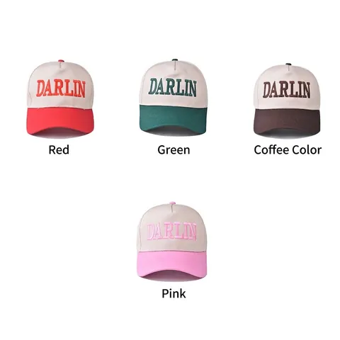 Cappello Da Baseball In Cotone Lettere DARLIN Ricamate Colore A Contrasto Snapback Regolabile Protezione Solare Sportivo Casual Unisex