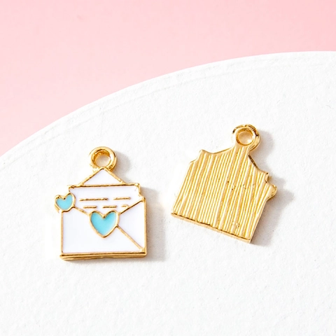 Ciondoli A Busta Con Cuore In Lega Smalto Diy Produzione Di Gioielli Per Orecchini Bracciali Accessori Per Gioielli Cartoon