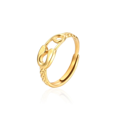 Paperclip Safety Pin Adjustable Open Ring Stainless Steel Minimalist Creative Fashion Jewelry For Women Modern