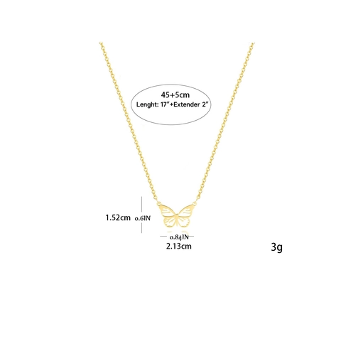 Minimalistische Roestvrijstalen Vergulde Hanger Ketting Vlinder Kat Schildpad Vliegtuig Bedeltje Sieraden Voor Vrouwen