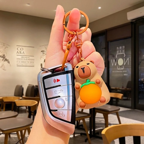 Süßer Capybara Schlüsselanhänger PVC Silikon Leuchtend Anti-Stress Cartoon Tier Taschenanhänger Zubehör Geschenk