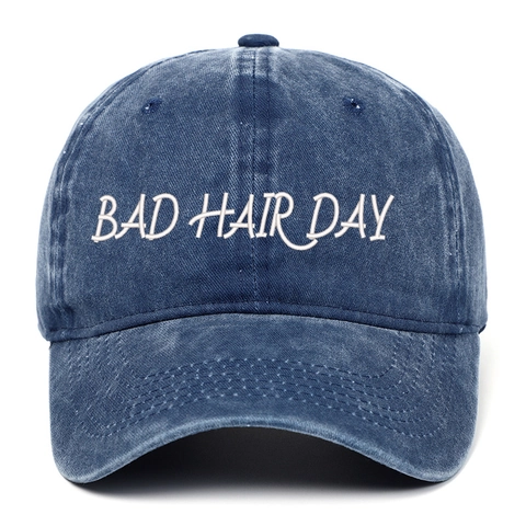 Casquette De Baseball Brodée Bad Hair Day Coton Lavé Ajustable Style Vintage Dad Hat Loisirs De Plein Air