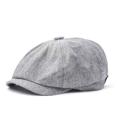 Retro Schiebermütze Für Herren Baumwolle Leinen Achteckige Mütze Atmungsaktiv Leicht Britischer Casual Stil Verstellbar