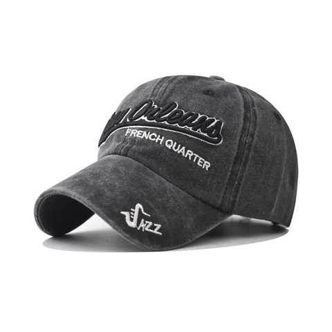 Berretto Da Baseball Cotone Lavato Retrò New Orleans French Quarter Jazz Ricamo Regolabile Cappello Da Sole Unisex