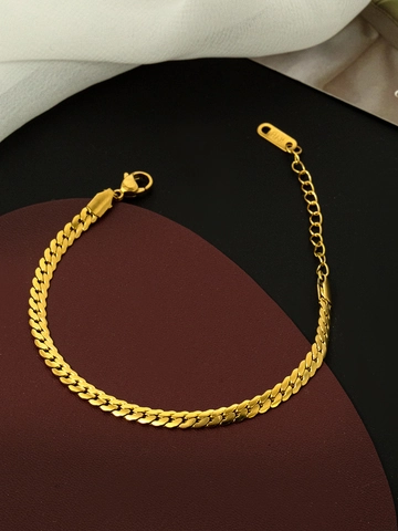 Minimalistische Cubaanse Schakelarmband Titanium Roestvrij Staal 18K Verguld Verstelbare Sieraden Voor Dames Heren Hip Hop