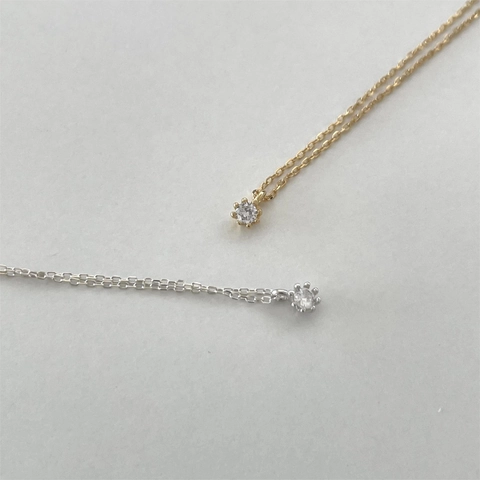 925 Sterling Silver Pendant Necklace Minimalist Round Zircon Simple Small Stone Korean Ins Style Jewelry For Women