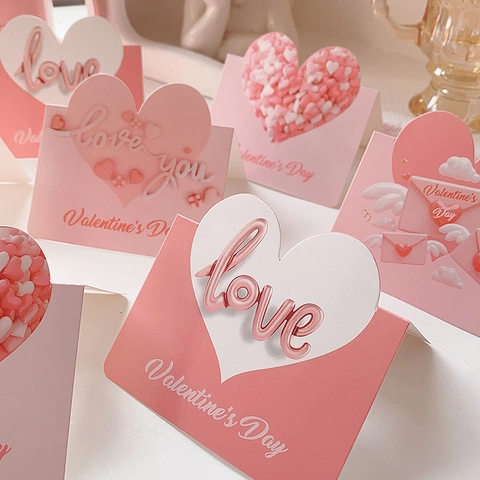 Biglietti Di Auguri San Valentino 3D Pop Up Cuore D'Amore Fiore Di Rosa Design Cartone Per Matrimonio Anniversario Festa Della Mamma