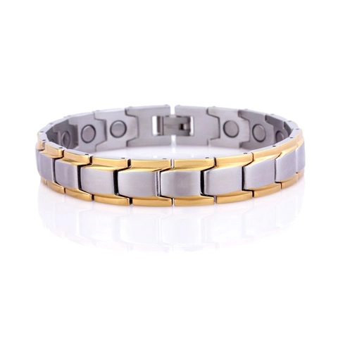 Men Stainless Steel Bracelet With Magnetic Stones Therapy Business Link Chain Minimalist Hip Hop Jewelry Gift