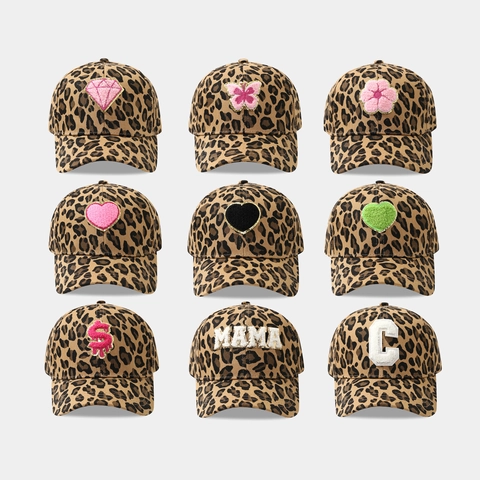 Cappello Da Baseball Con Stampa Leopardata Donna Cotone Regolabile Cappello Da Sole Con Ricamo Patch Ciniglia Retro