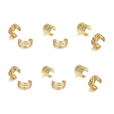 Bracciale a Polsino Aperto in Lega Minimalista con Strass per Donna Oro Argento Placcato Texture Martellata Bracciale Rigido Geometrico