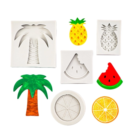 Tropical Fruit Palm Tree Silicone Molds For Baking Fondant Chocolate DIY Craft Clay Resin Decoration