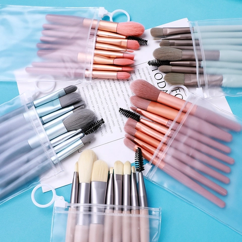 Make-up-Pinsel Synthetikfaser Für Foundation Lidschatten Puder Concealer Verblenden Professionelle Beauty-Tools Mit Tasche