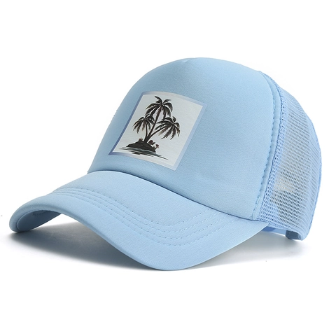 Καπέλο Trucker Polyester Mesh Αναπνεύσιμο Προστασία Από Τον Ήλιο Τροπικό Τύπωμα Κοκοφοίνικα Υπαίθριο Καπέλο Unisex