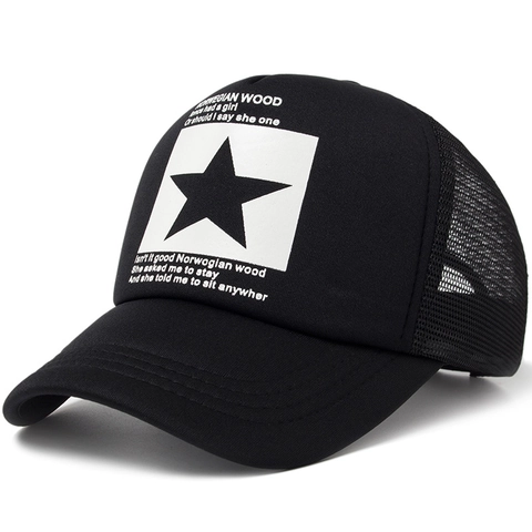 Gorra Trucker De Malla Con Estrellas Transpirable Ajustable Snapback Estilo Hip Hop Verano Para Hombre Mujer