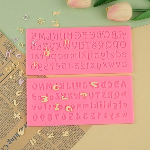 Alphabet And Numbers Silicone Mold For Fondant Cake Decoration Chocolate Candy DIY Baking Tray Tool Flexible Non-Stick
