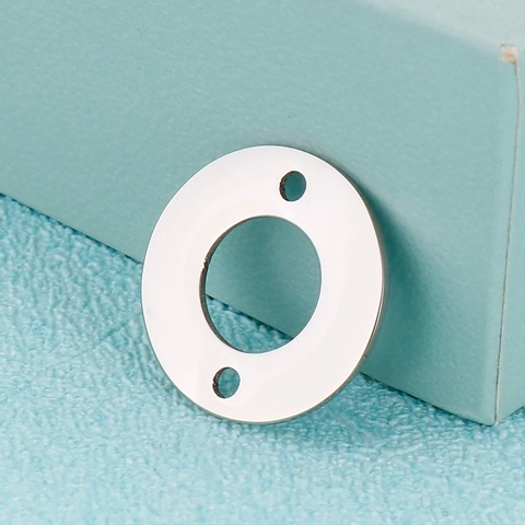 Pendenti In Acciaio Inossidabile Tondi Cavi Connettori Geometrici Con Uno O Due Fori Per Creazione Di Gioielli DIY