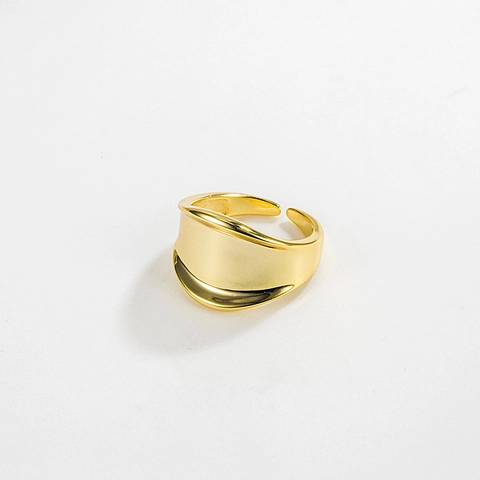 925 Sterling Silber Unregelmäßiger Breiter Ring Minimalistisch Geometrisch Verstellbar Offener Fingerschmuck Damen
