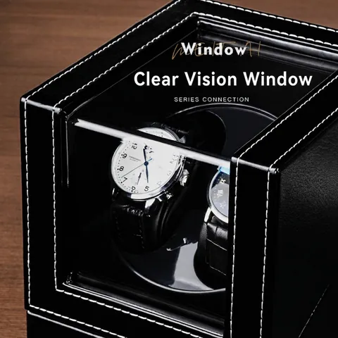 Luxury Automatic Dual Watch Winder Box For Mechanical Watches Silent Motor USB Powered PU Leather Storage Display Case