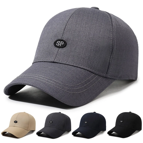 Cotton Baseball Cap Men Adjustable Sunshade Outdoor Sports Hat With SP Patch Minimalist Leisure Duck Tongue Cap