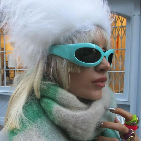 Gafas De Sol Ovaladas Y2K Retro Punk Futuristas UV400 Protección Montura PC Lentes PC Gafas Streetwear Para Mujeres Hombres