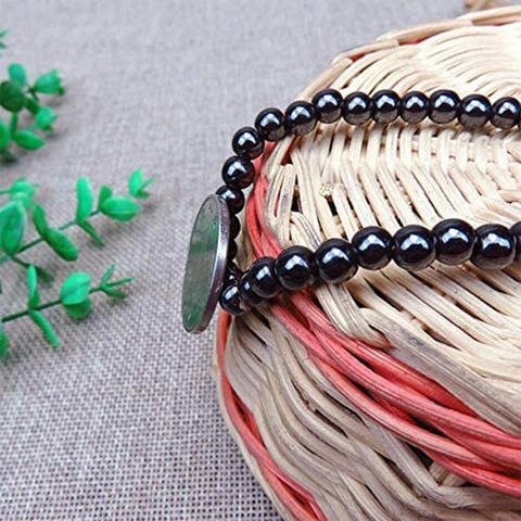 Natural Hematite Tiger Eye Stone Bracelet Elastic Round Bead Energy Healing Unisex Minimalist Jewelry