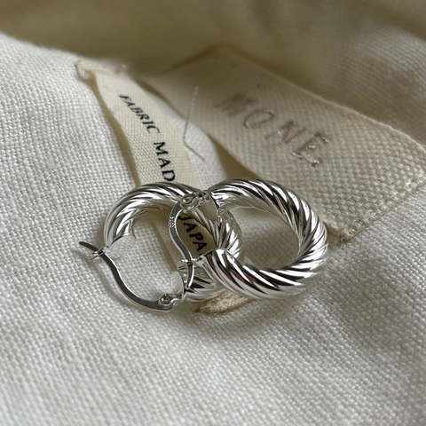 Orecchini A Cerchio A Corda Intrecciata In Argento Sterling 925 Design A Spirale Minimalista Gioielli Eleganti Da Donna