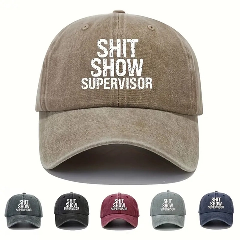 Casquette De Baseball Shit Show Supervisor Coton Lavé Distressed Rétro Ajustable Dad Hat Protection Solaire Unisexe