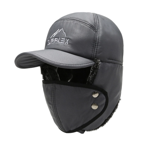 Gorro De Trampero De Invierno Al Aire Libre Con Orejeras Cortavientos Cálido Forro Polar Gorro De Ciclismo Máscara Facial Extraíble
