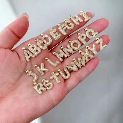 Initial Alphabet Letter Pendant Necklace Gold Plated Copper Micro Pave Zircon Minimalist Jewelry For Women